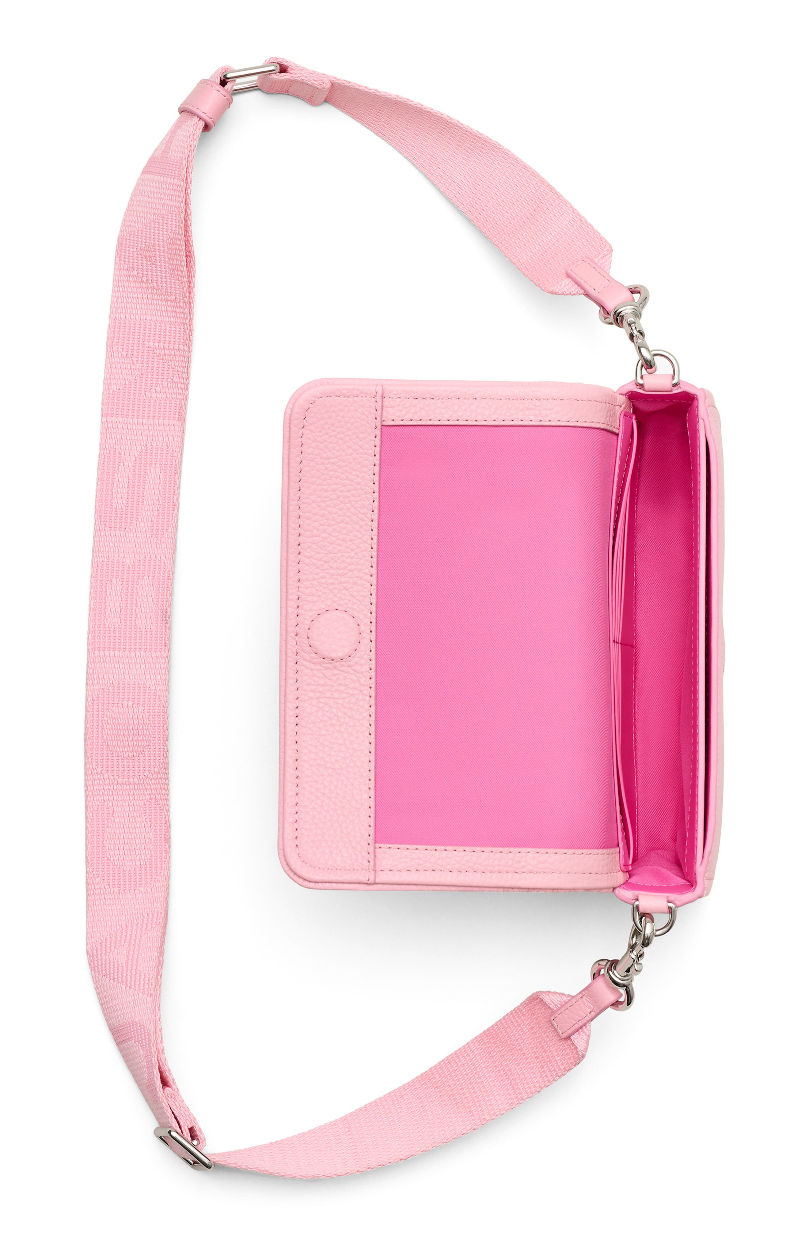 Marc Jacobs The Mini Leather Crossbody Bag in Ribbon Pink at Nordstrom - 3
