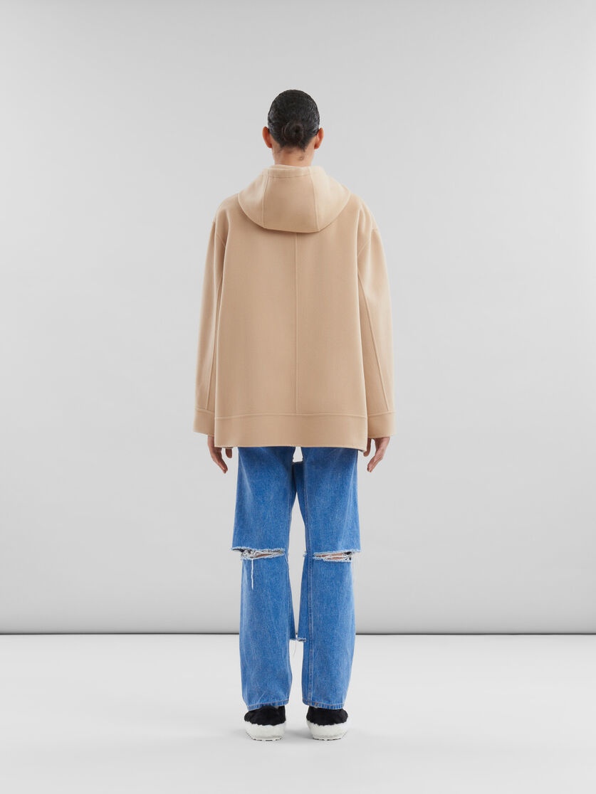 BEIGE WOOL-CASHMERE PARKA WITH MARNI MENDING - 3