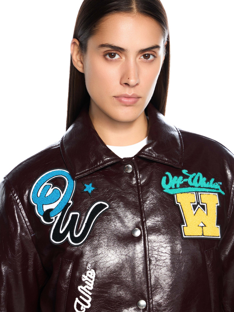 Crinkled Coated Varsity Jacket 5