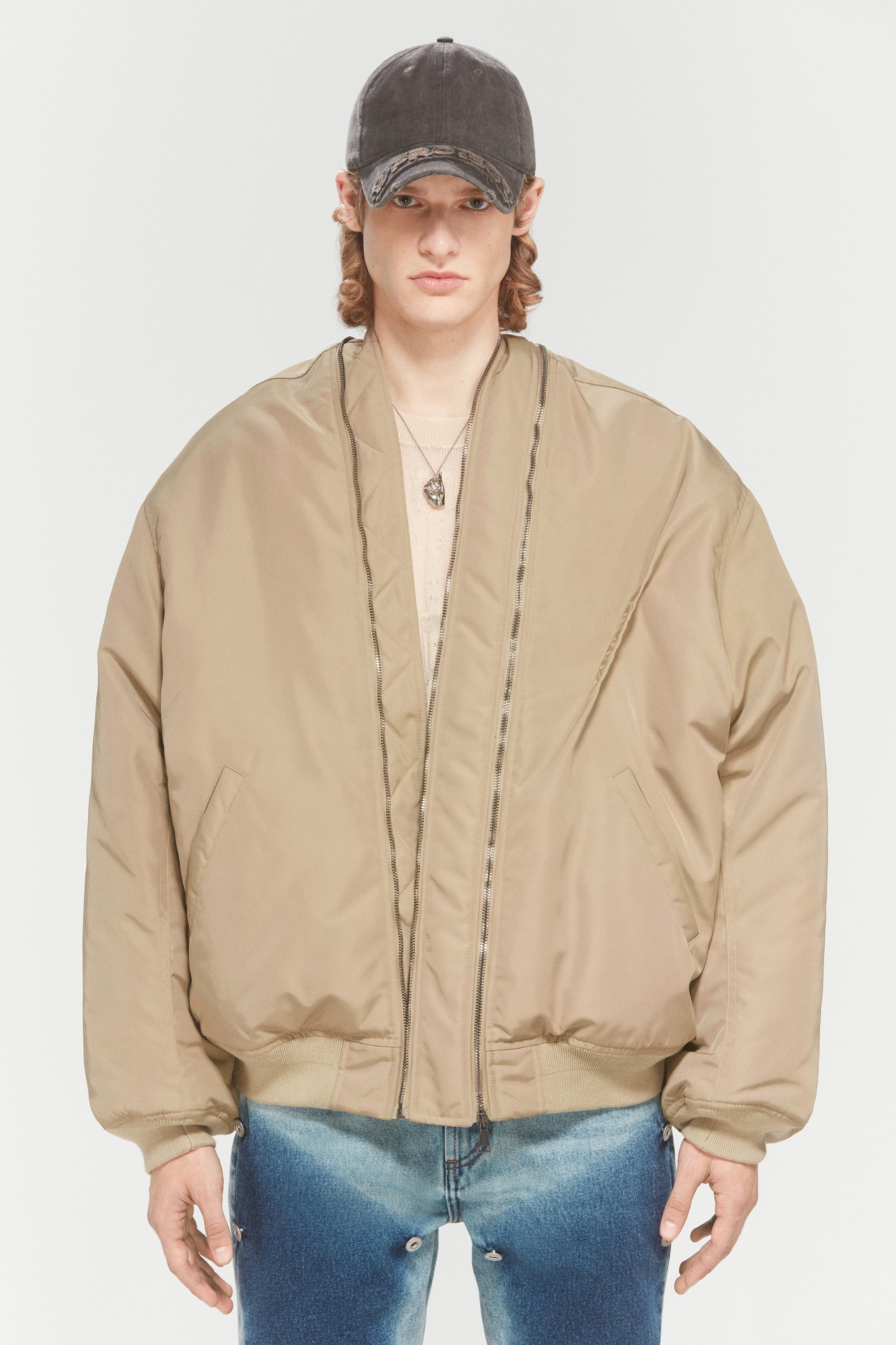 アウターその他 Y PROJECT 'Double Zip Pinched Logo' jacket Y/project Double Zip Pinched Logo Jacket In Beige | ModeSens