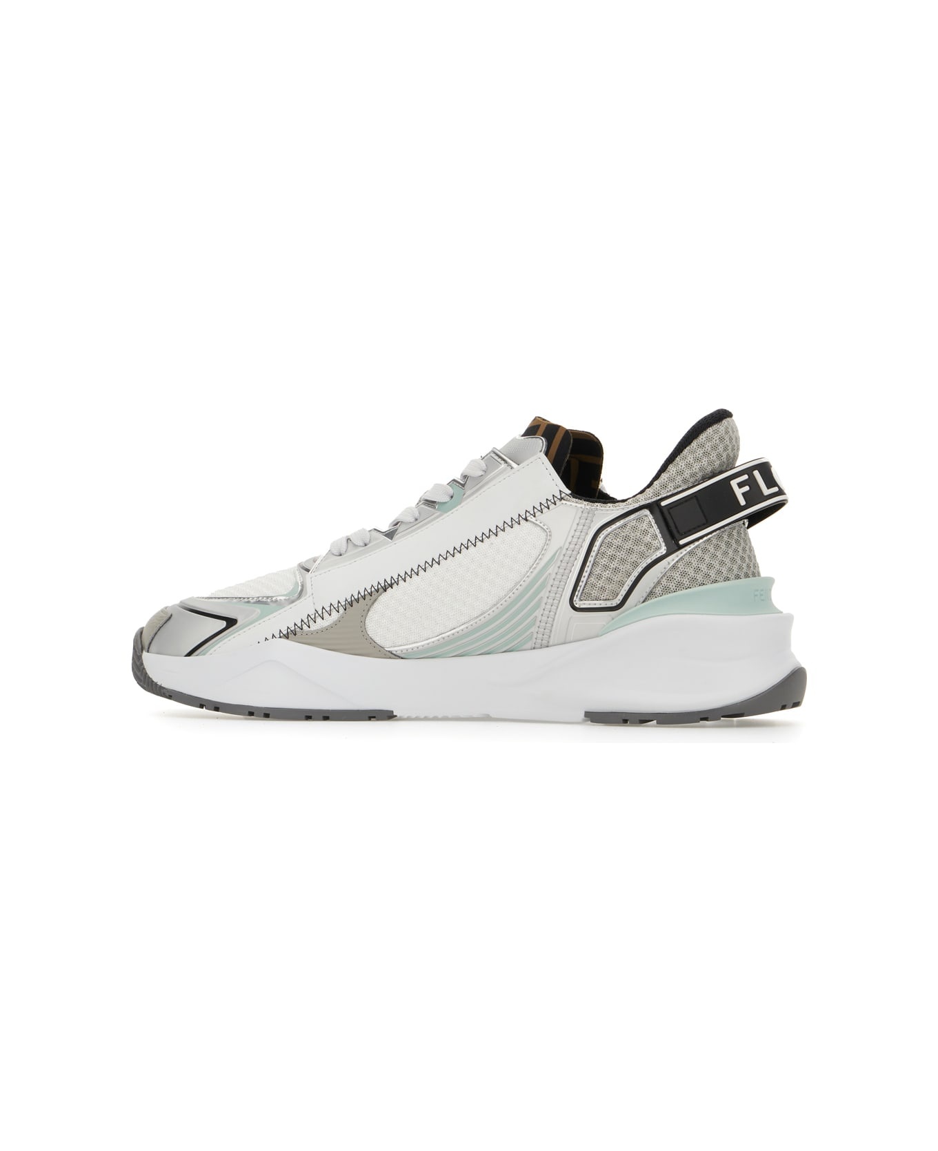 Multicolor Leather And Fabric Flow Sneakers - 3