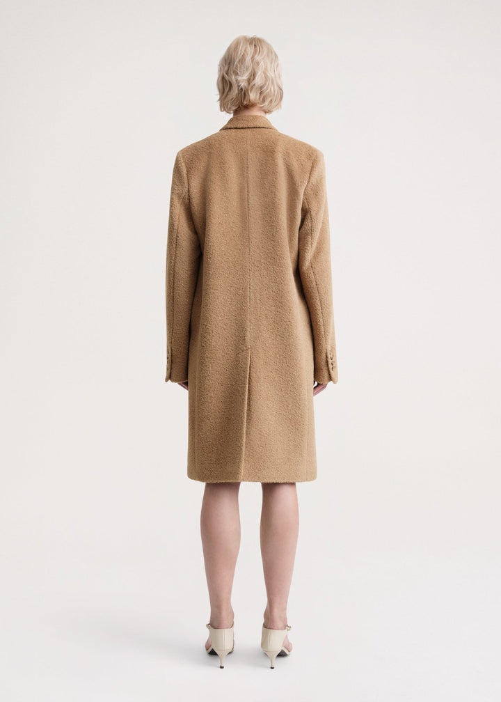 Tailored wool-teddy coat chestnut - 4