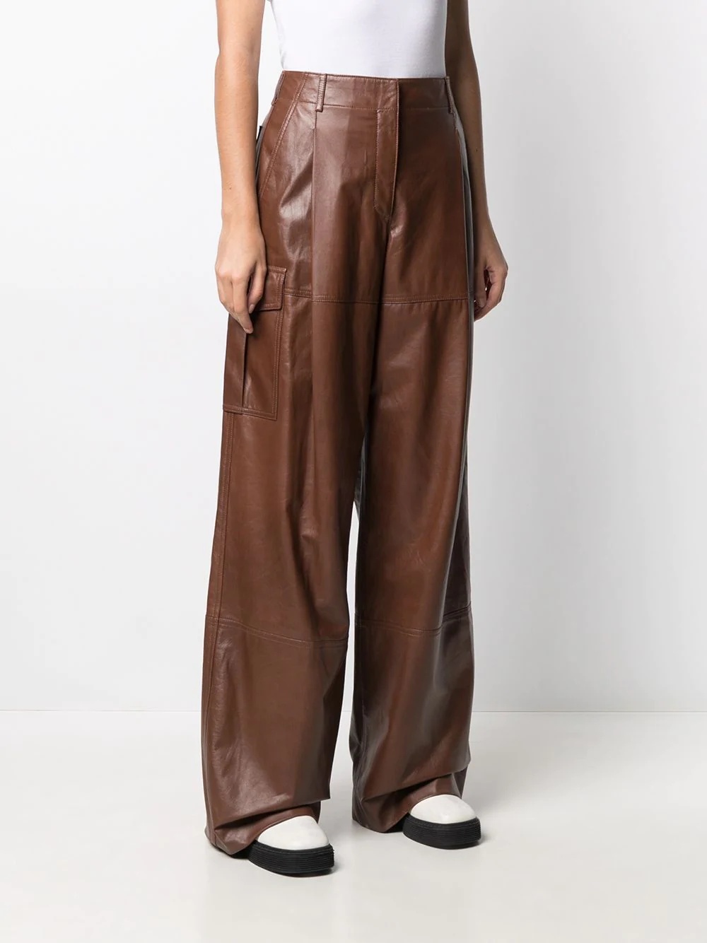 high-waisted wide leg trousers - 3