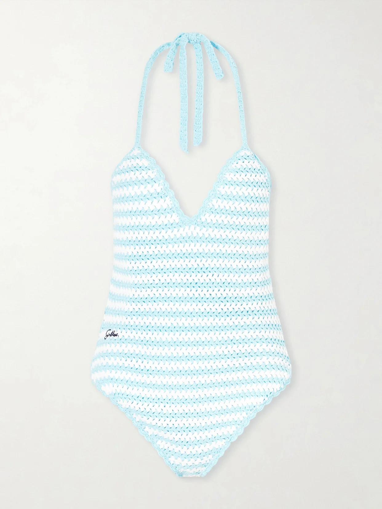 Karoline Striped Crocheted Swimsuit - 1