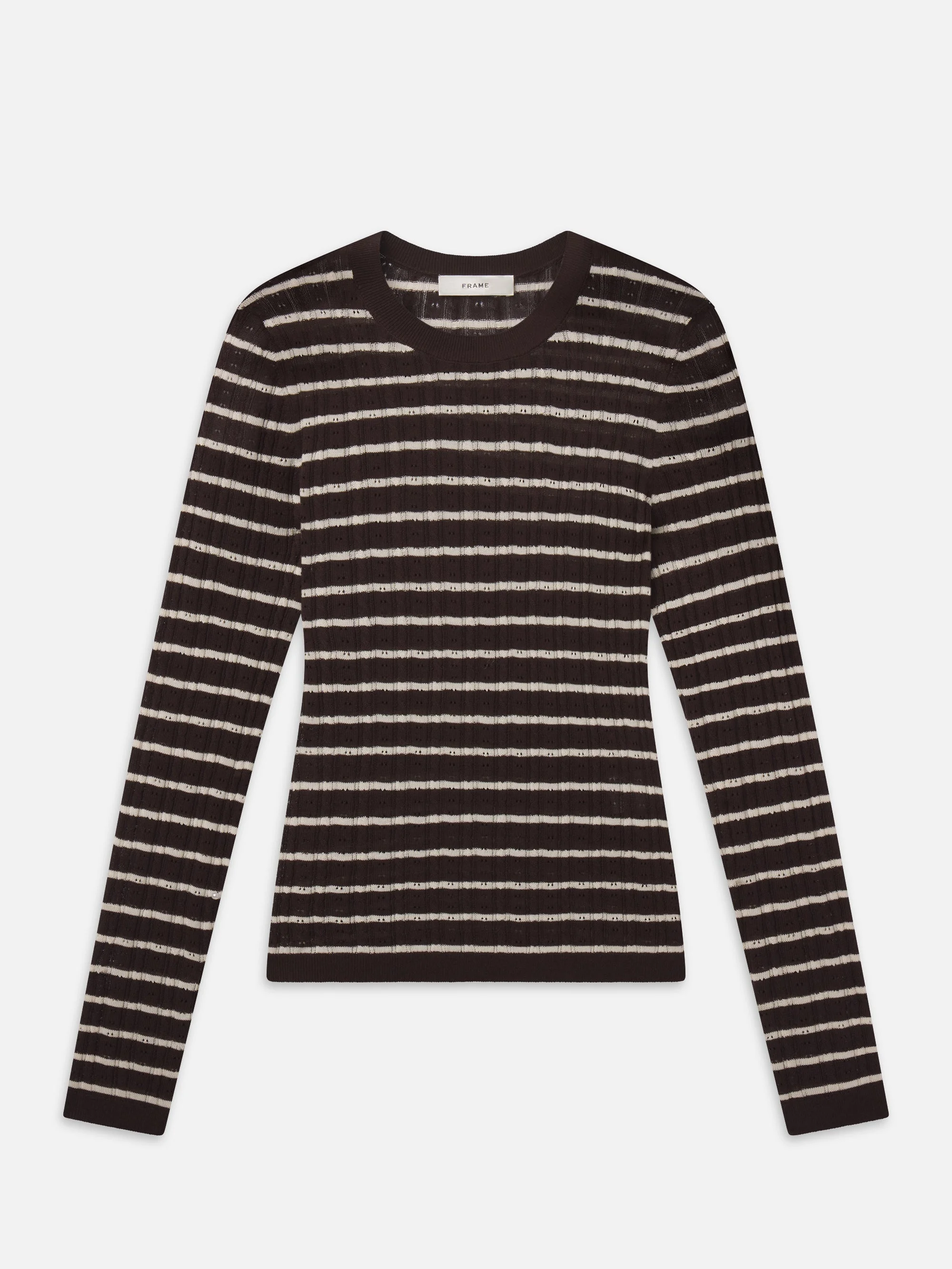 The Pointelle Stripe Crewneck - 1