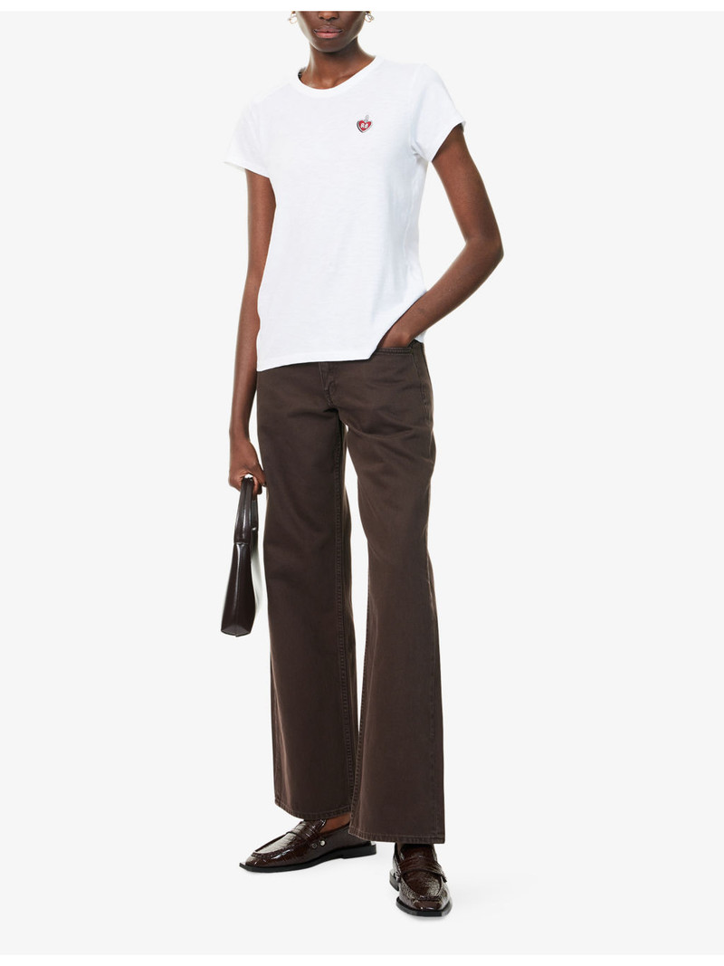 rag & bone Lucky Charm Embroidered Cotton-Jersey T-shirt outlook