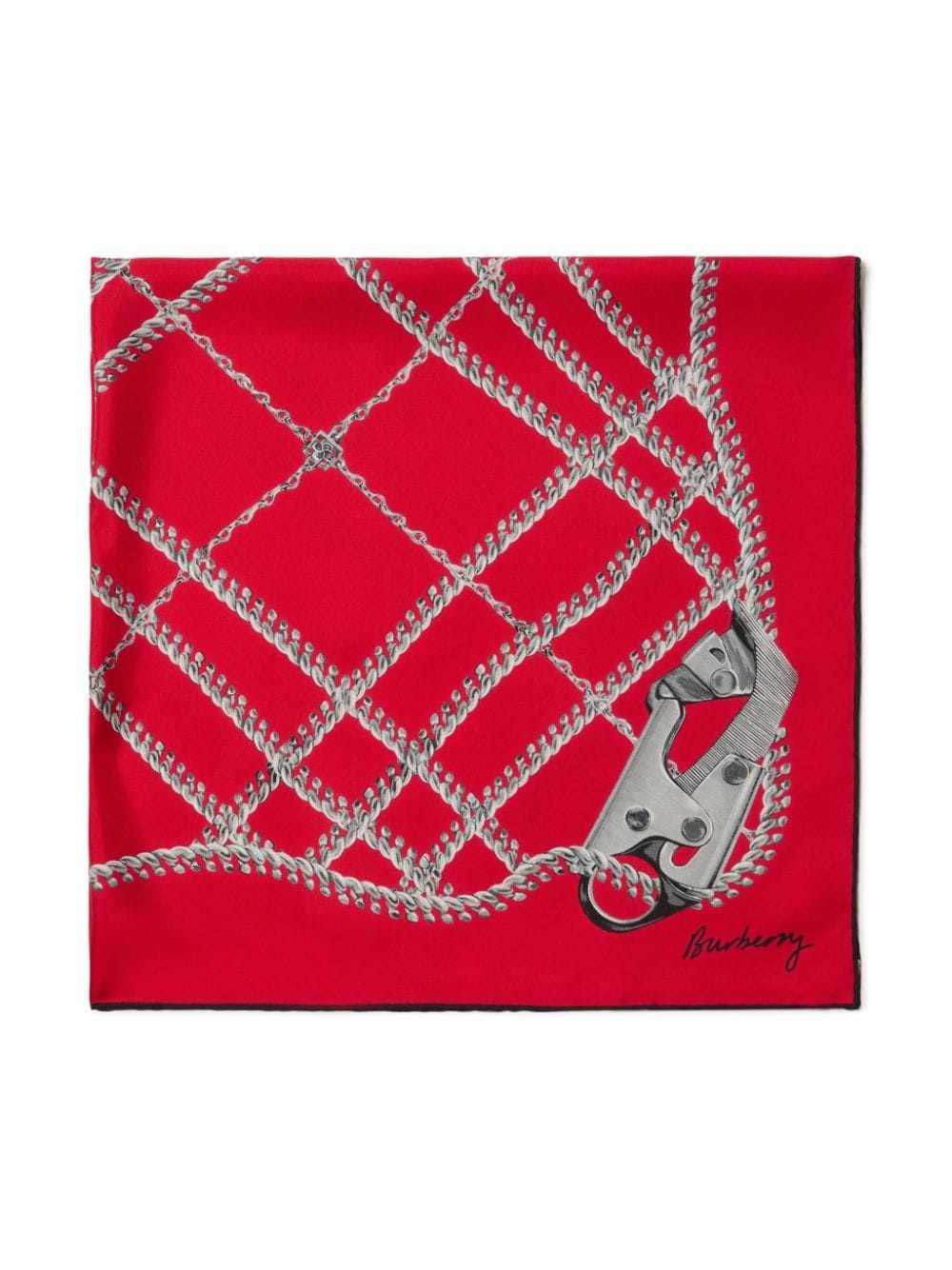 Chain Check-print silk scarf - 2