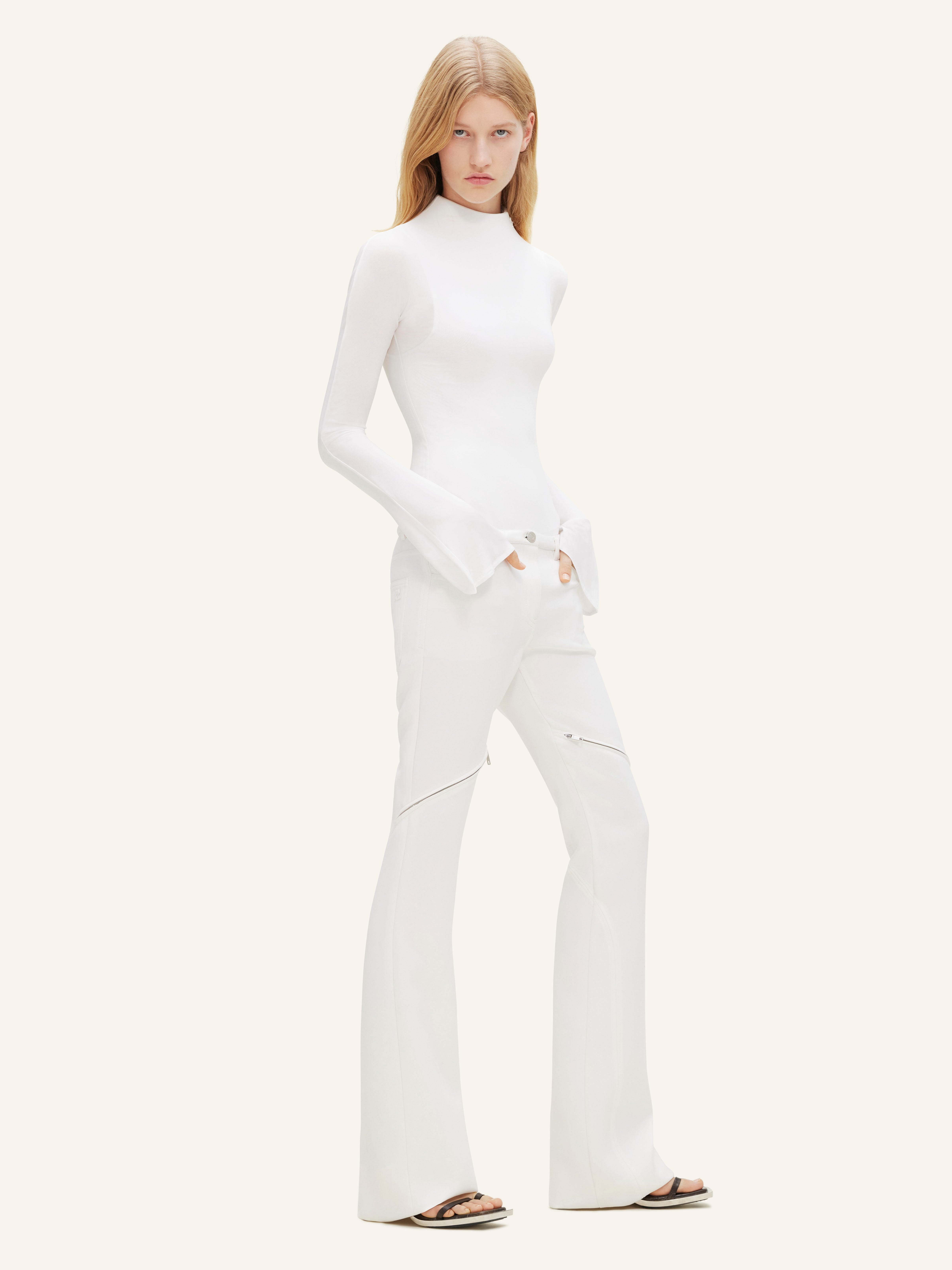 ELLIPSE ZIPPED TWILL PANTS - 4