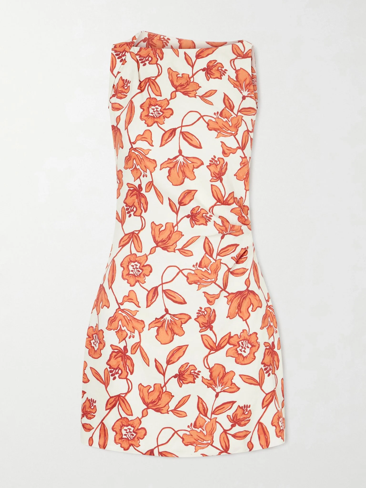 Chloe floral-print linen-blend mini dress Orange - 1