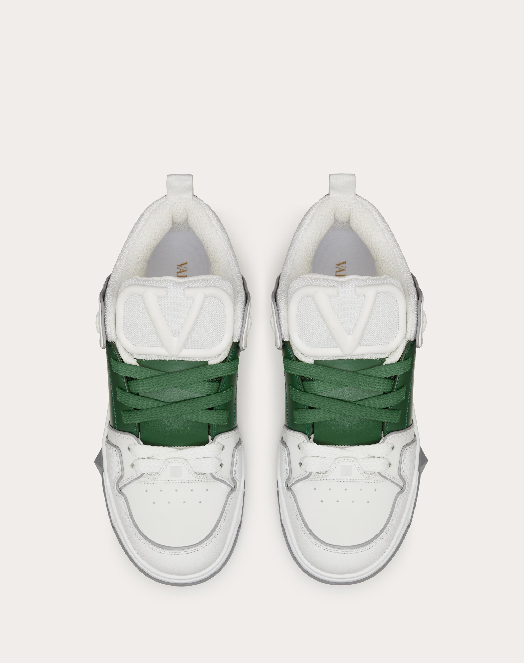 OPEN SKATE CALFSKIN AND FABRIC SNEAKER - 4