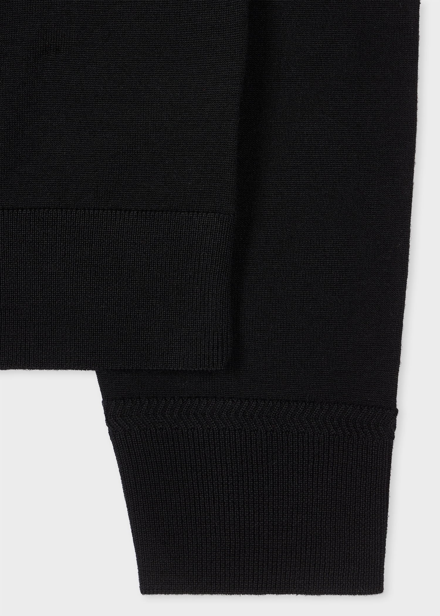 Women's Black Washable Merino Wool 'Signature Stripe' Cardigan - 2