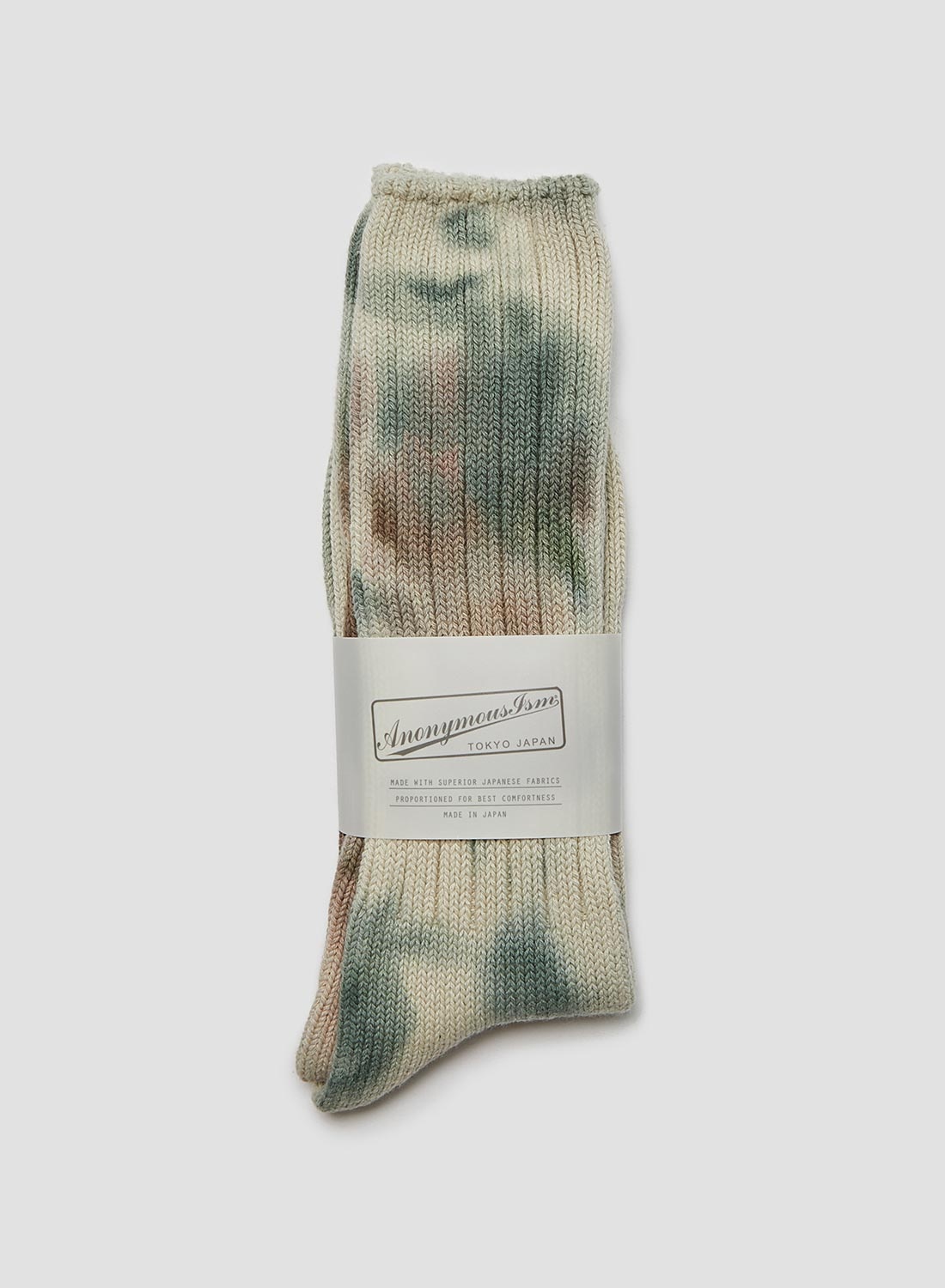 Anonymous Ism Scatter Dye Crew Sock in Khaki Melange - 1
