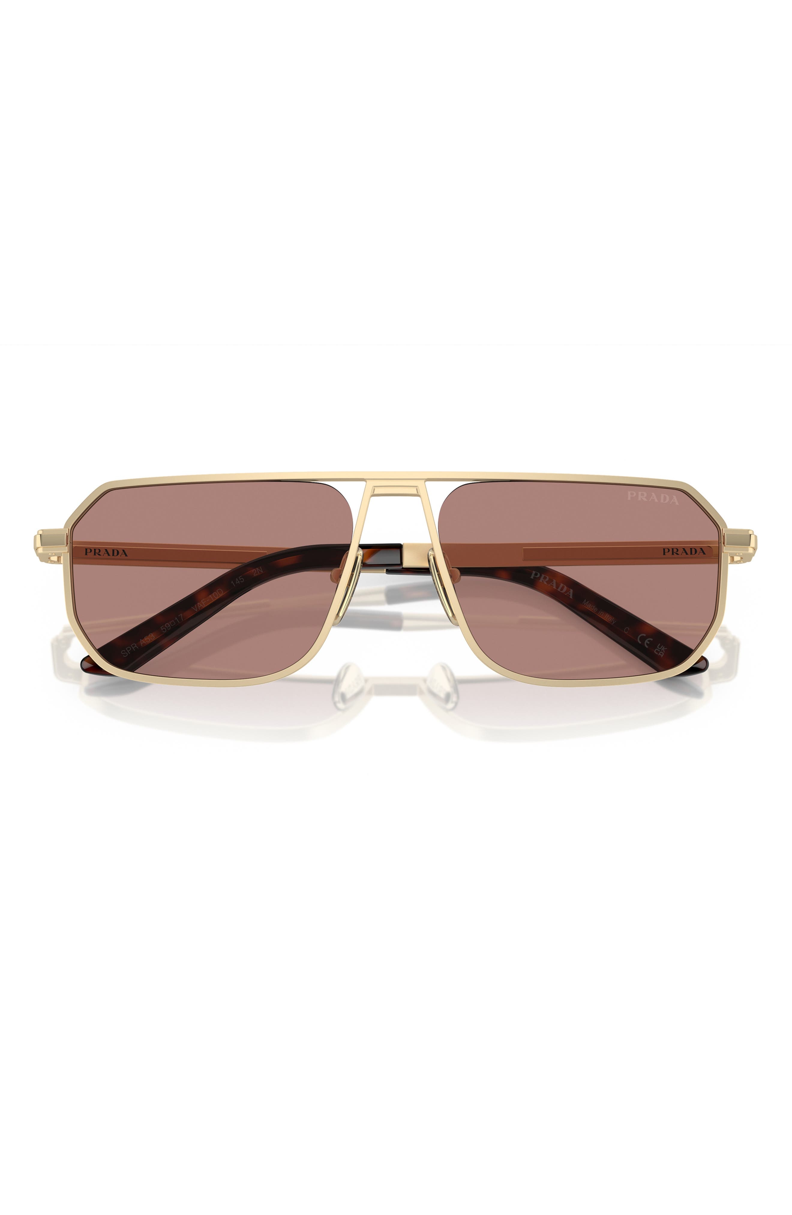 Prada 59mm Pillow Sunglasses in Matte Pale Gold at Nordstrom - 4