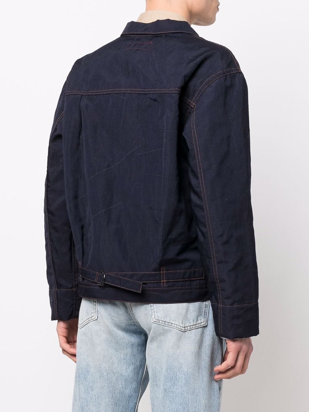 long-sleeve wool denim jacket - 4