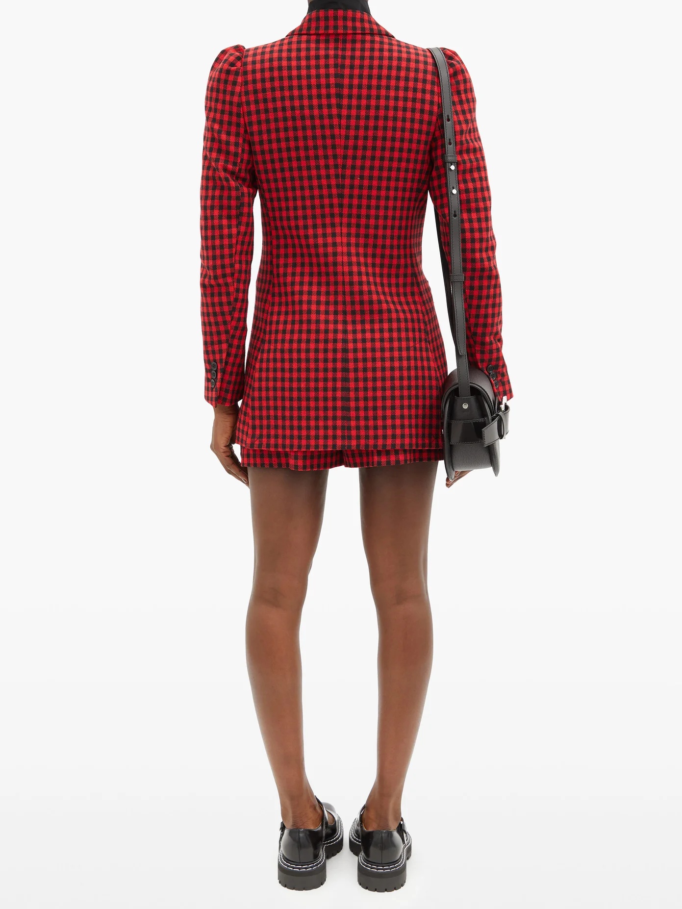 Double-breasted houndstooth jacket - 5