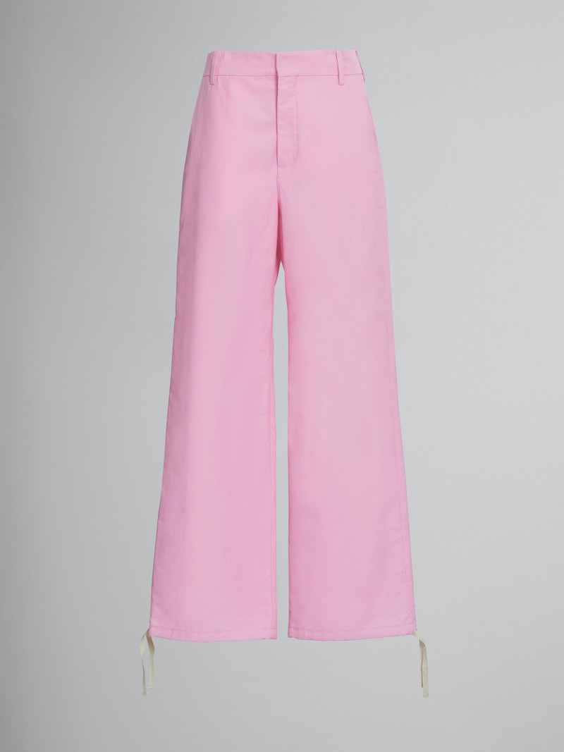 LIGHT PINK CARGO TROUSERS IN TECHNICAL COTTON-LINEN - 1