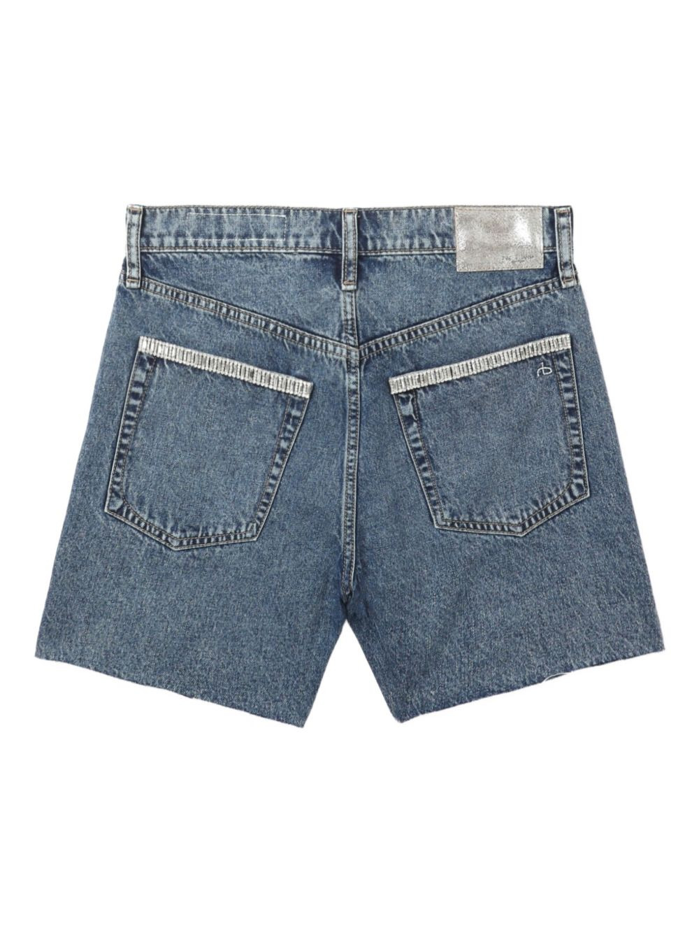 crystal-embellished denim shorts - 5