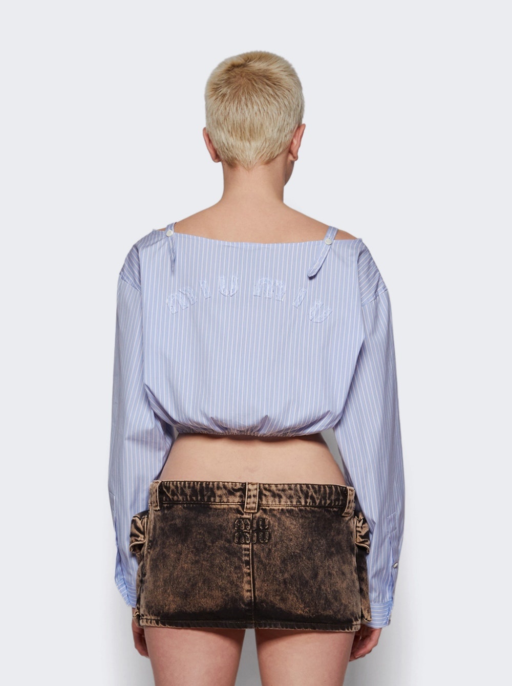 Chambray Logo Shirt With Mother-of-pearl Buttons Celeste - 5