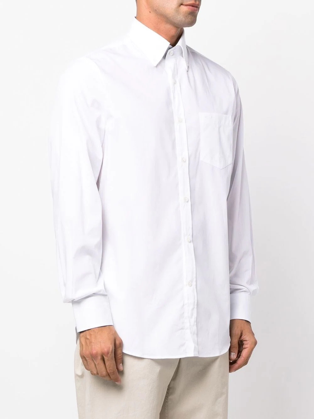 logo-embroidered button-down shirt - 3