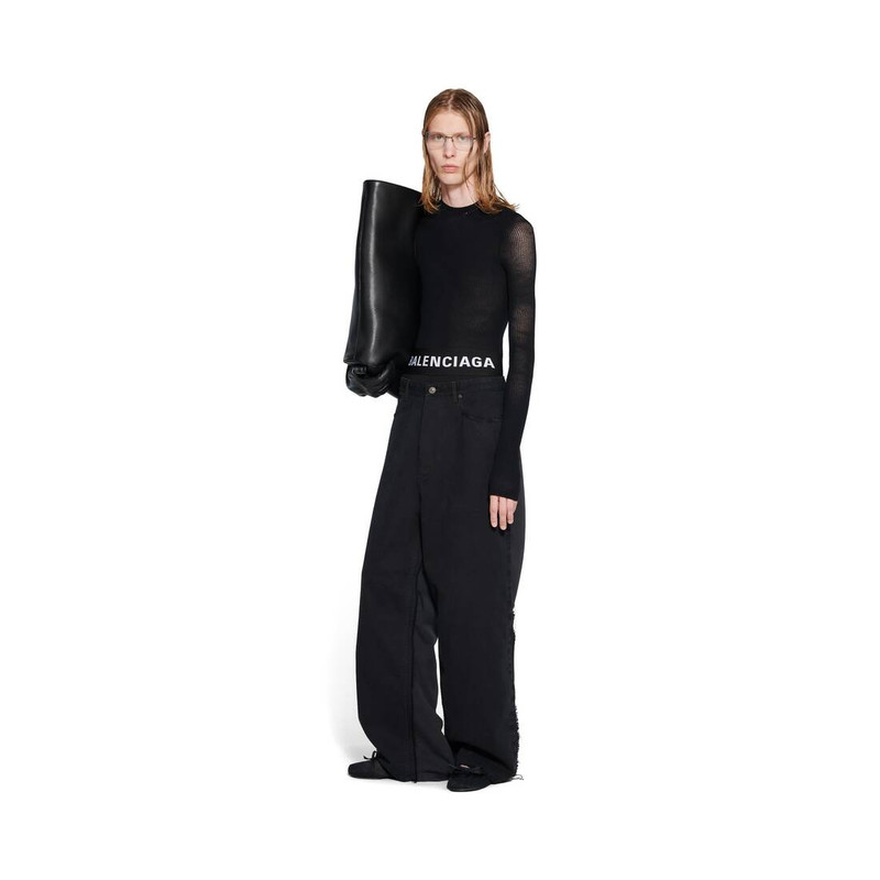 BALENCIAGA Men's Hybrid Baggy Pants in Black outlook