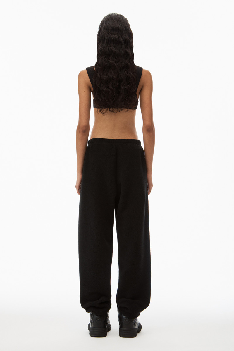 sweatpant in teddy fleece with red apple logo 4