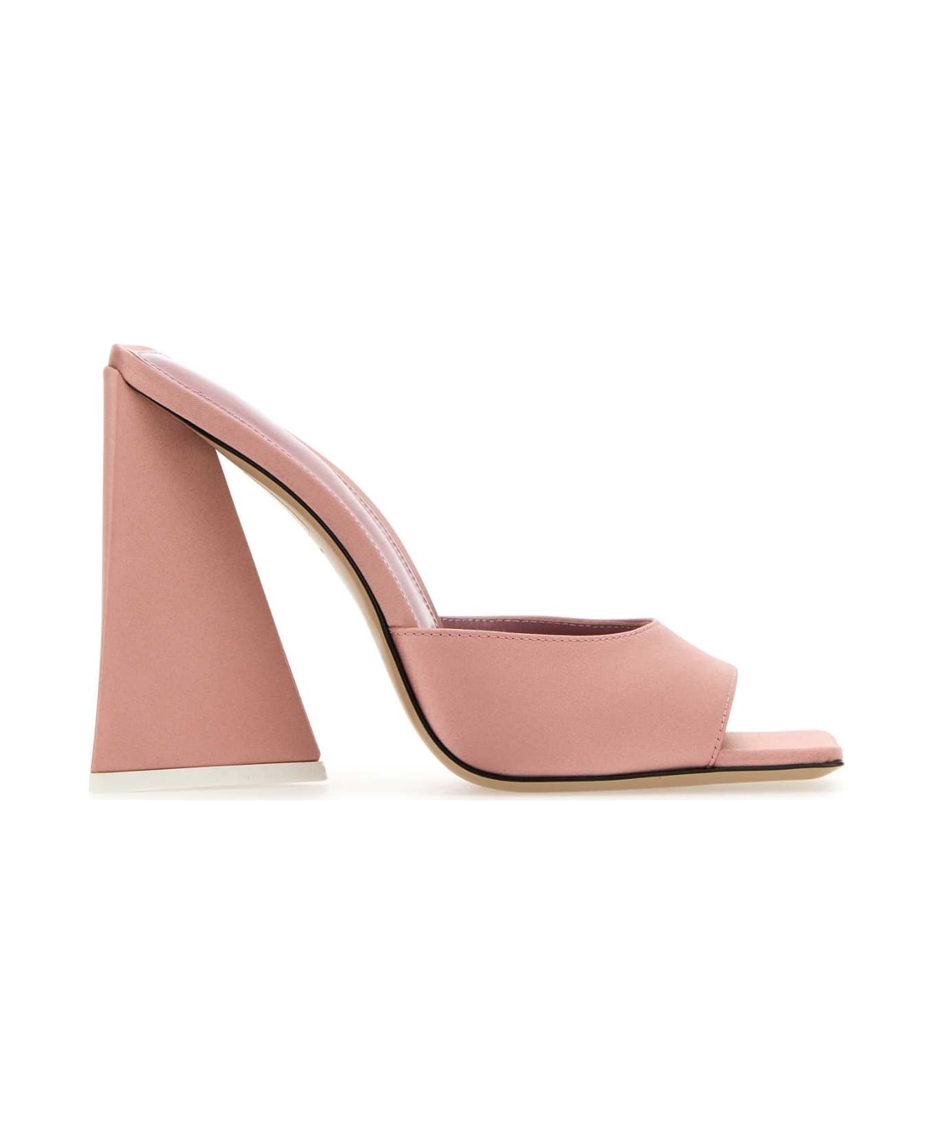 Pink Satin Devon Mules - 1