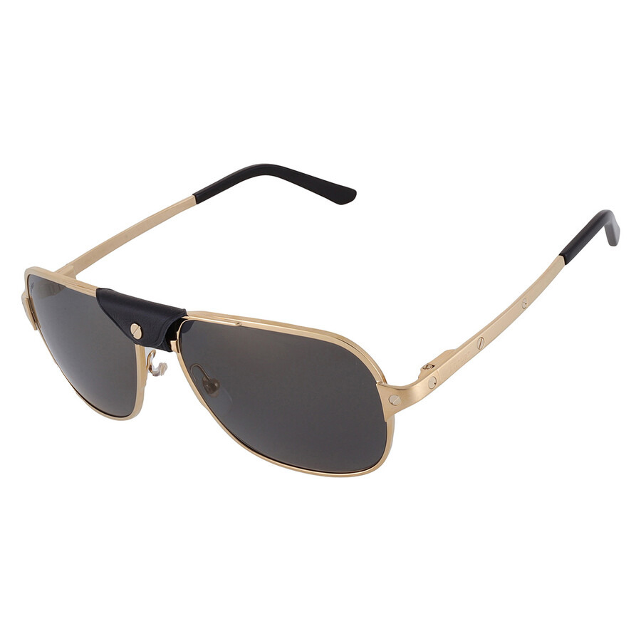 Cartier Santos de Cartier Grey Navigator Men's Sunglasses CT0165S 002 58 - 3