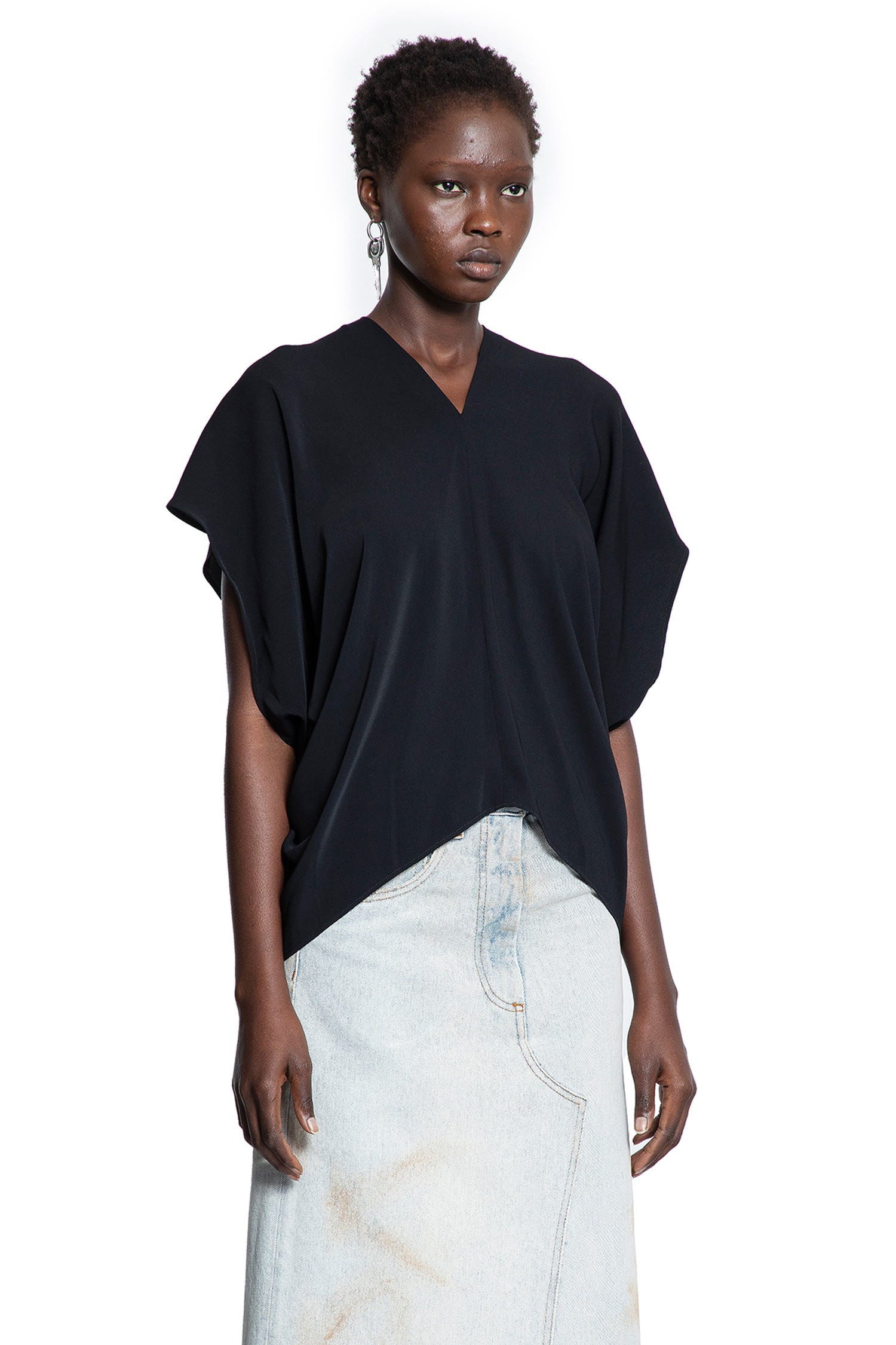 Draped-V-Neck-Top - 2