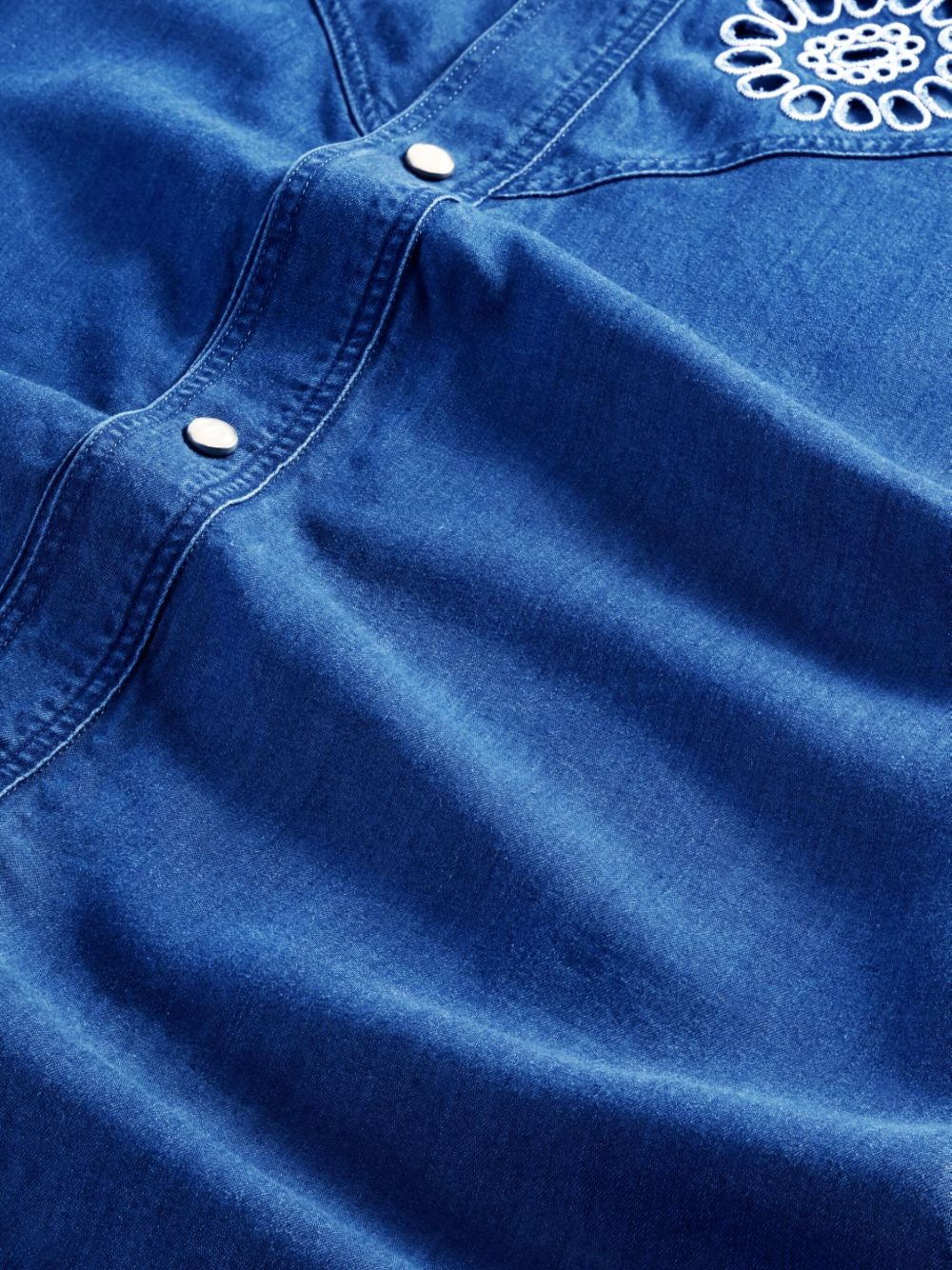 embroidered denim shirt - 5