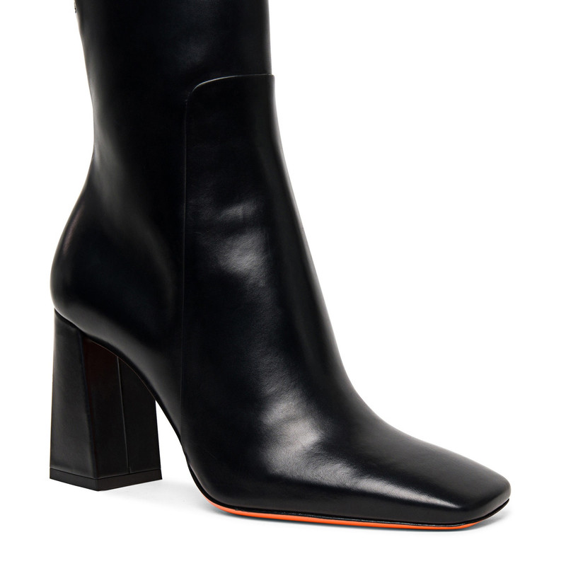 Women’s polished black leather high-heel ankle boot 5