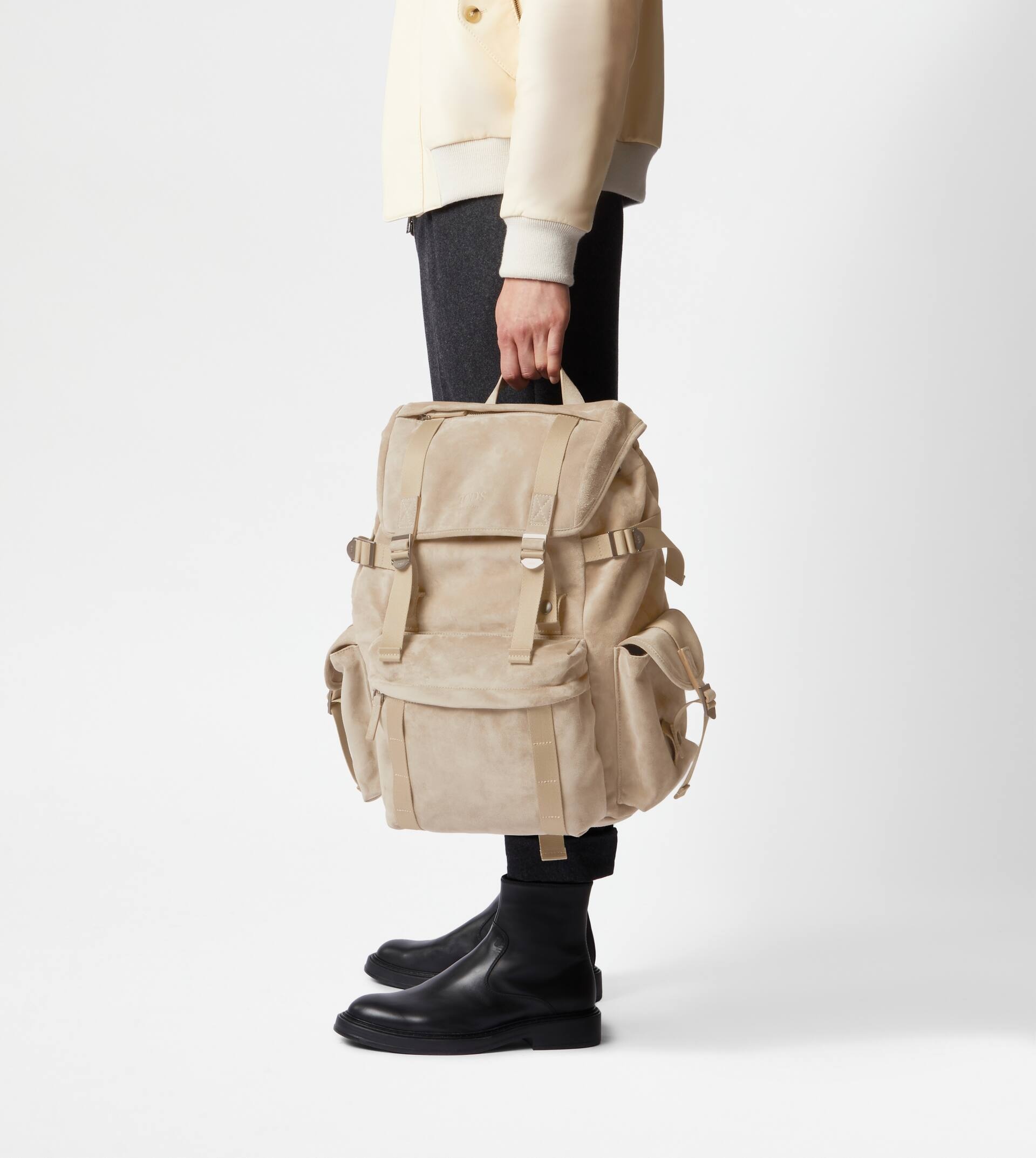 BACKPACK IN SUEDE MEDIUM - BEIGE - 3