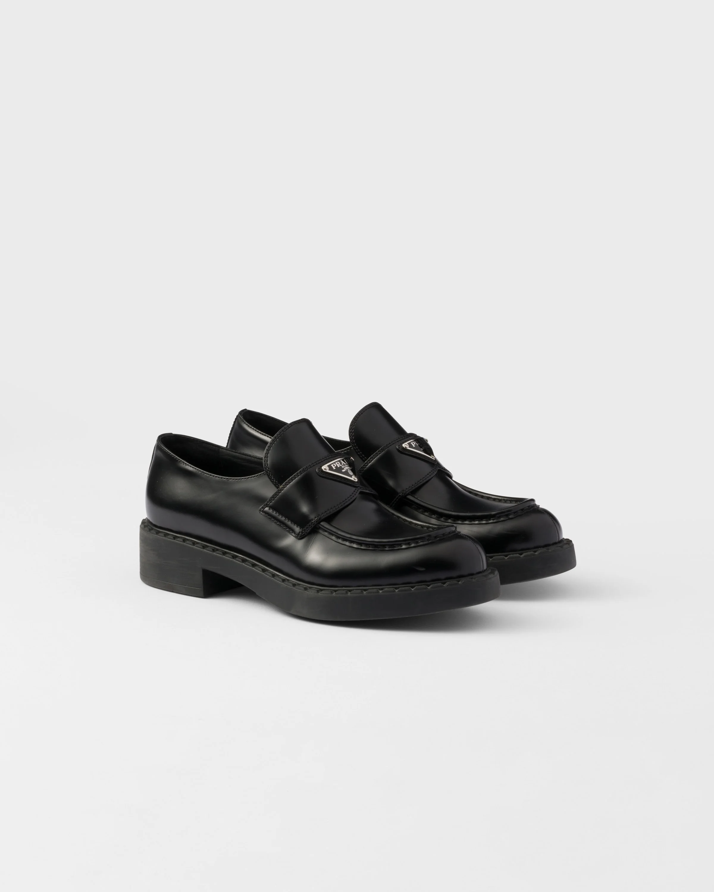 Chocolate brushed leather loafers - 1