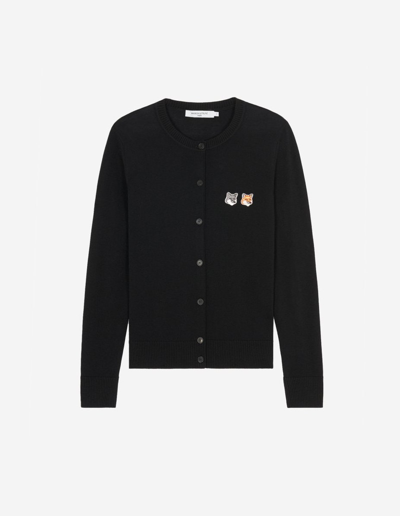 DOUBLE FOX HEAD PATCH R-NECK CARDIGAN 1