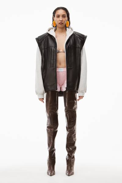Alexander Wang OVERSIZED MOTO VEST IN BUTTERY LEATHER outlook