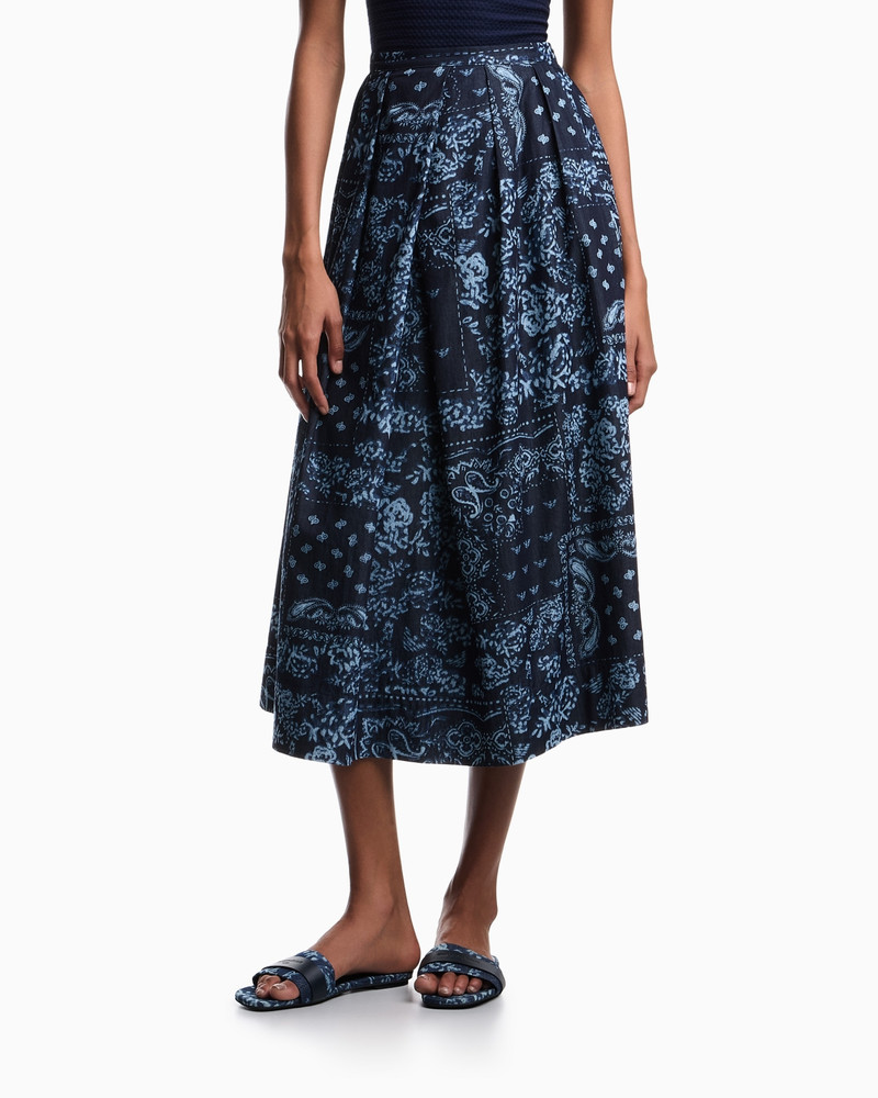 BANDANA PRINT CHAMBRAY SKIRT 3