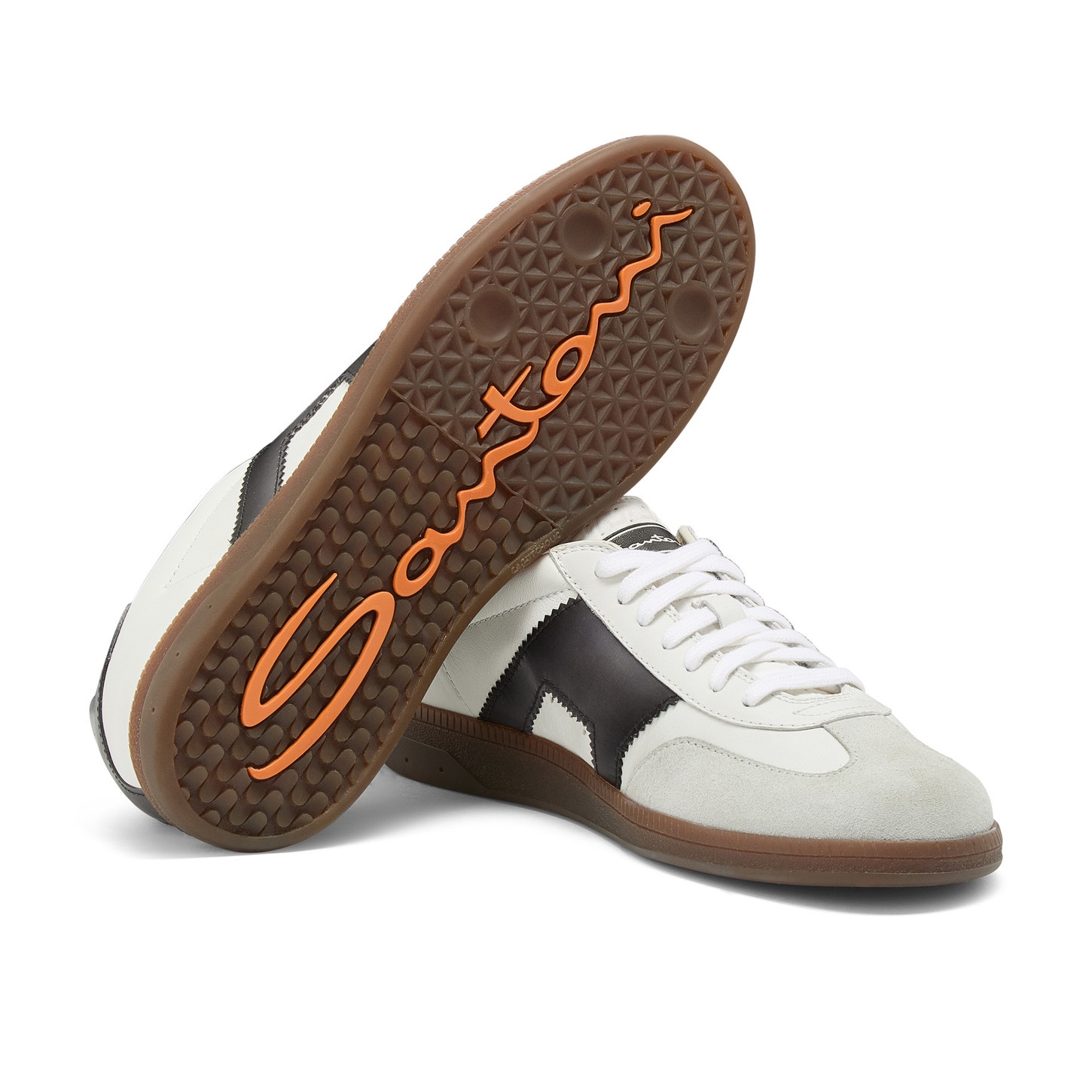 Men's white and black leather and suede DBS Oly sneaker - 3