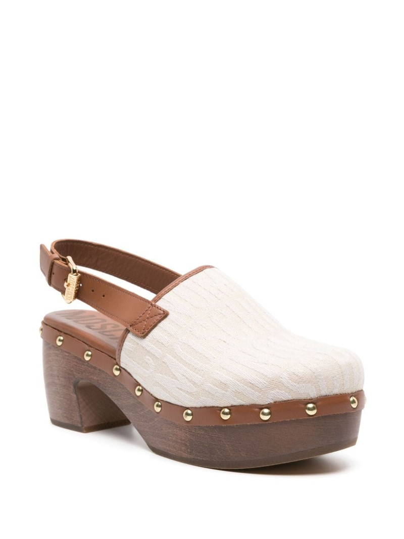 Moschino 75mm logo-print leather mules outlook