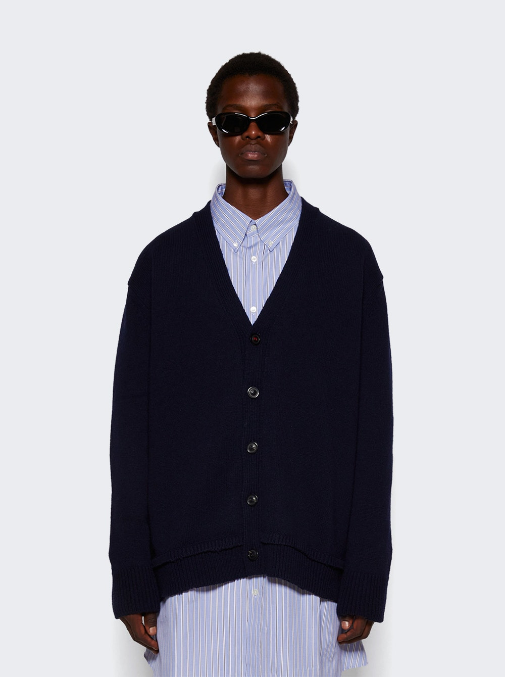 Wool Cardigan Navy - 3