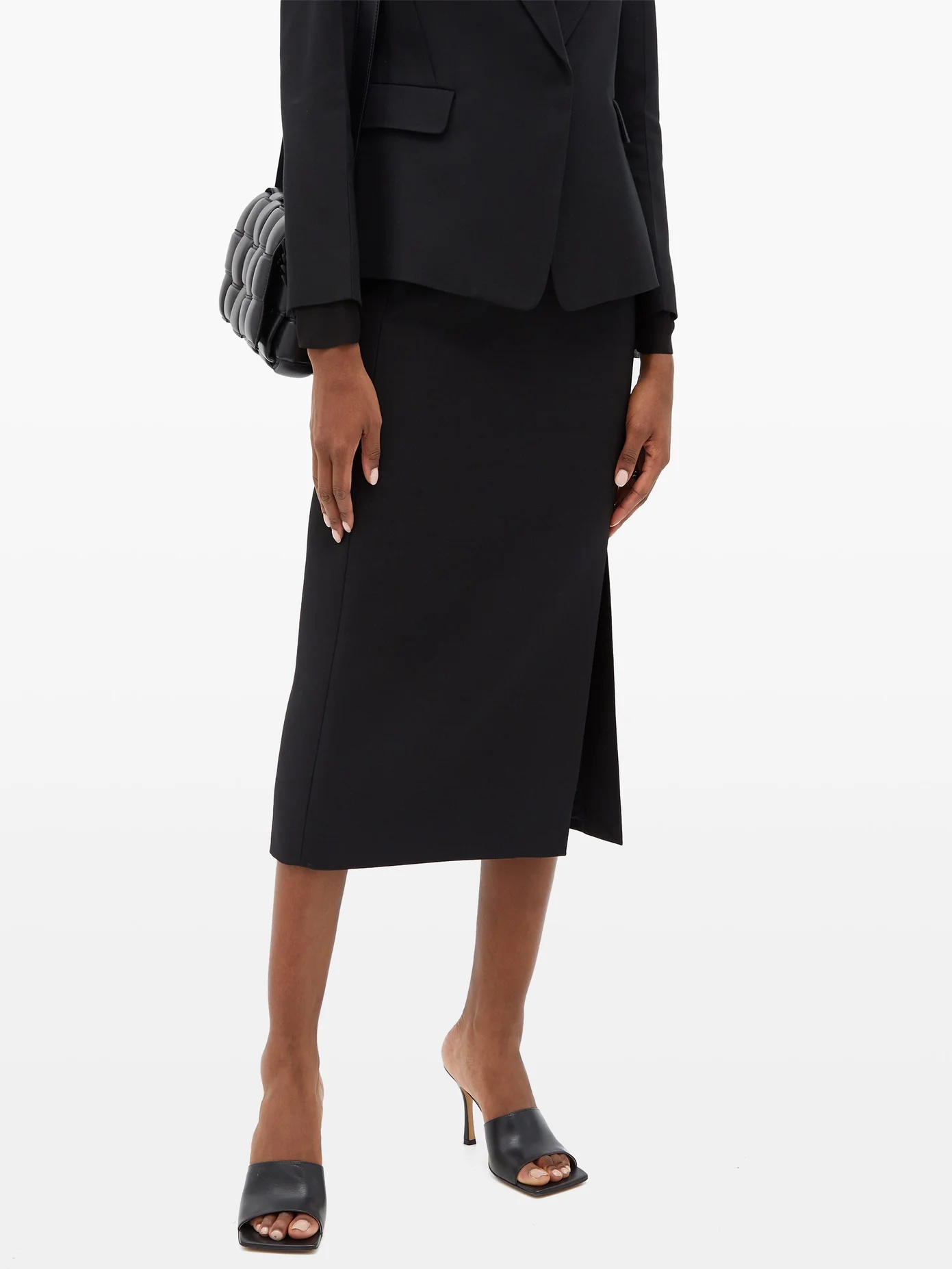 Crepe Couture wool-blend midi skirt - 6