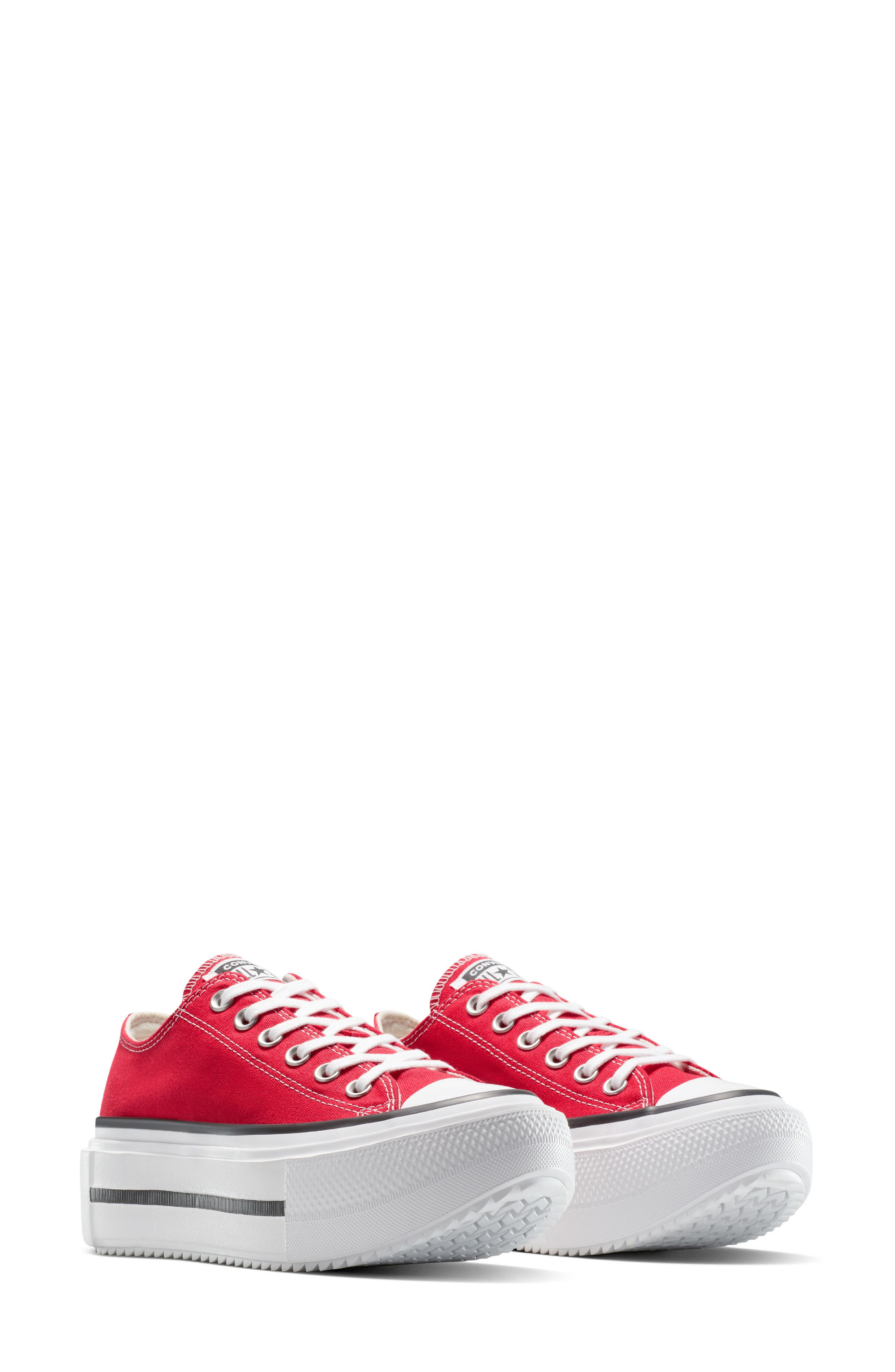 Converse Gender Inclusive Chuck Taylor All Star Lift Double Stack Low Top Platform Sneaker in Red/Bl - 7