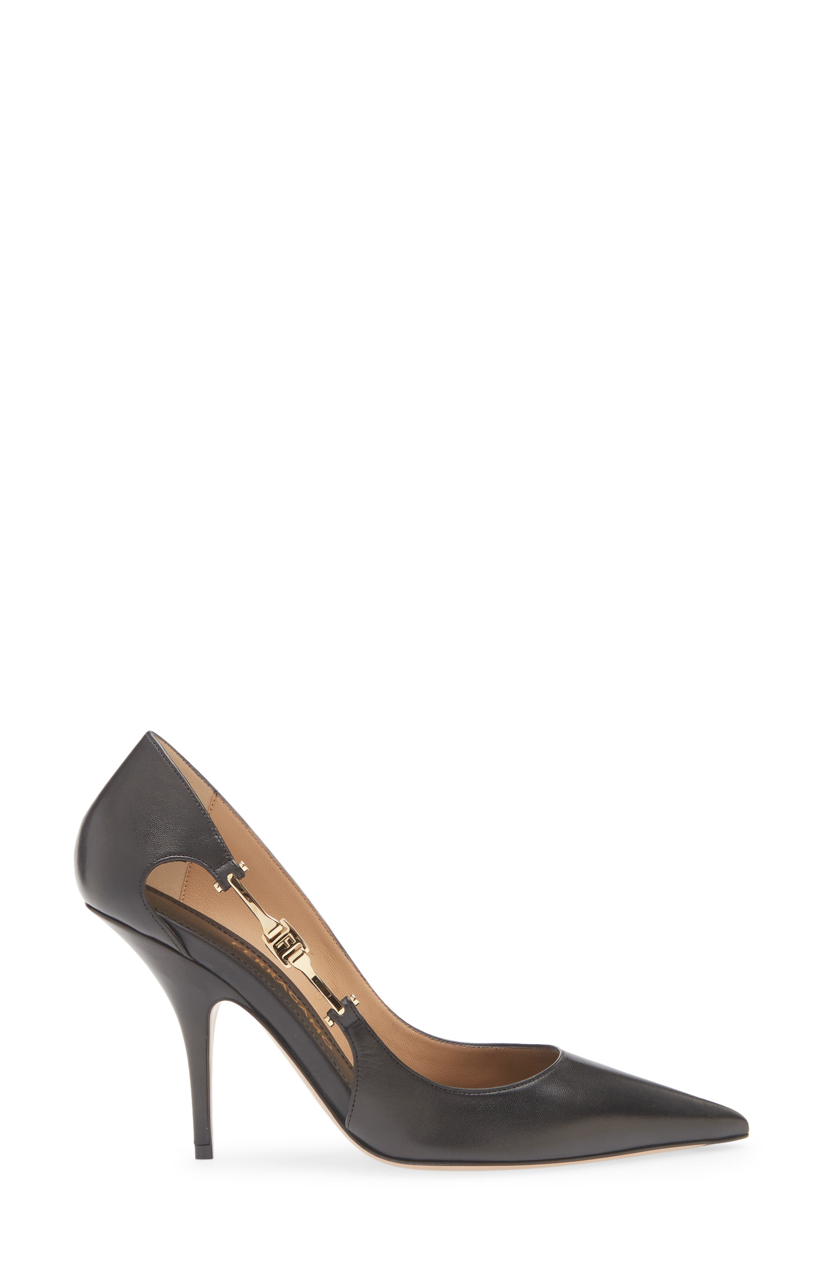 FERRAGAMO Tulip Pointed Toe Pump in Nero at Nordstrom - 3