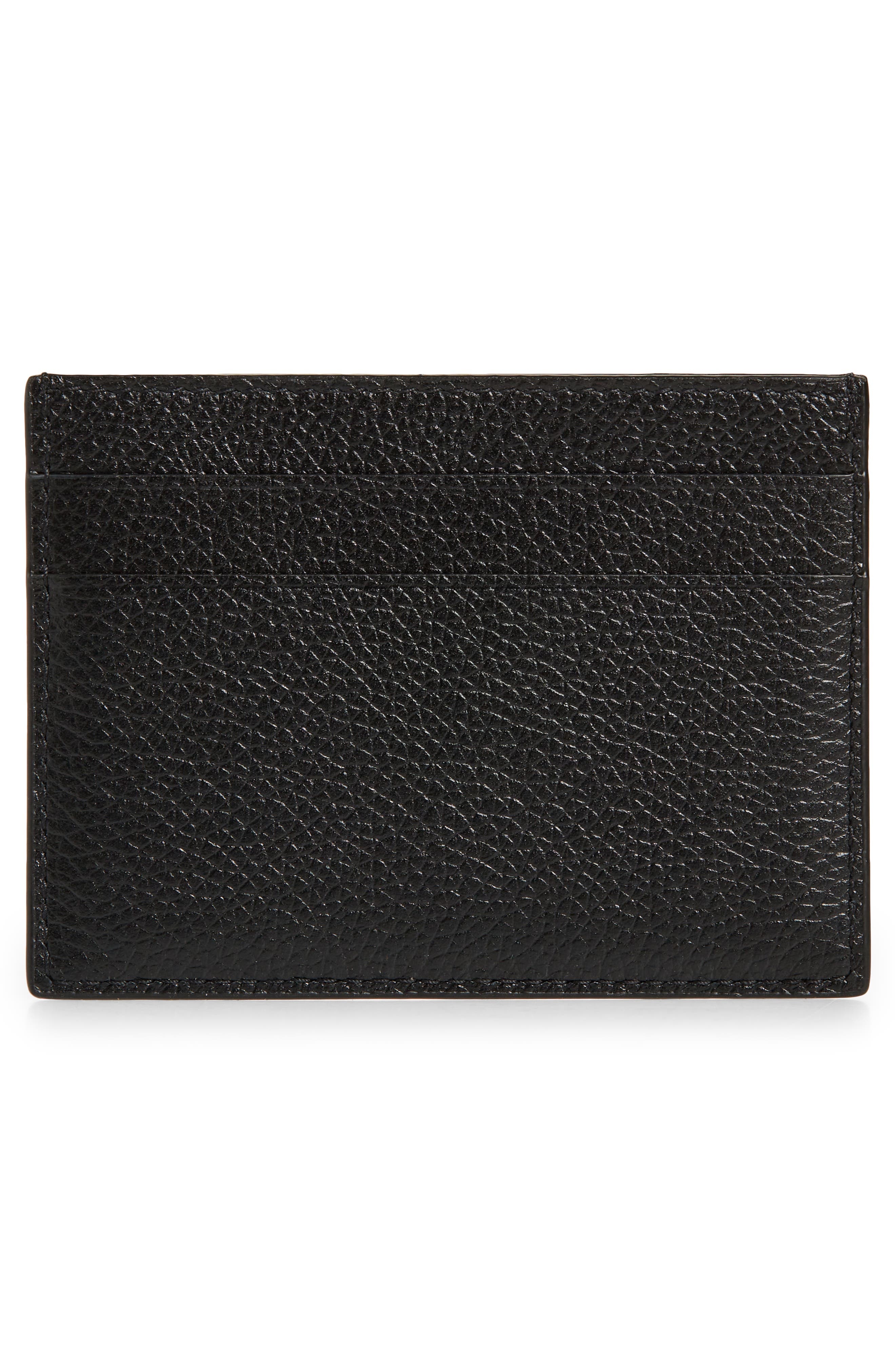 Balenciaga Cash Logo Leather Card Case in Black/White at Nordstrom - 2
