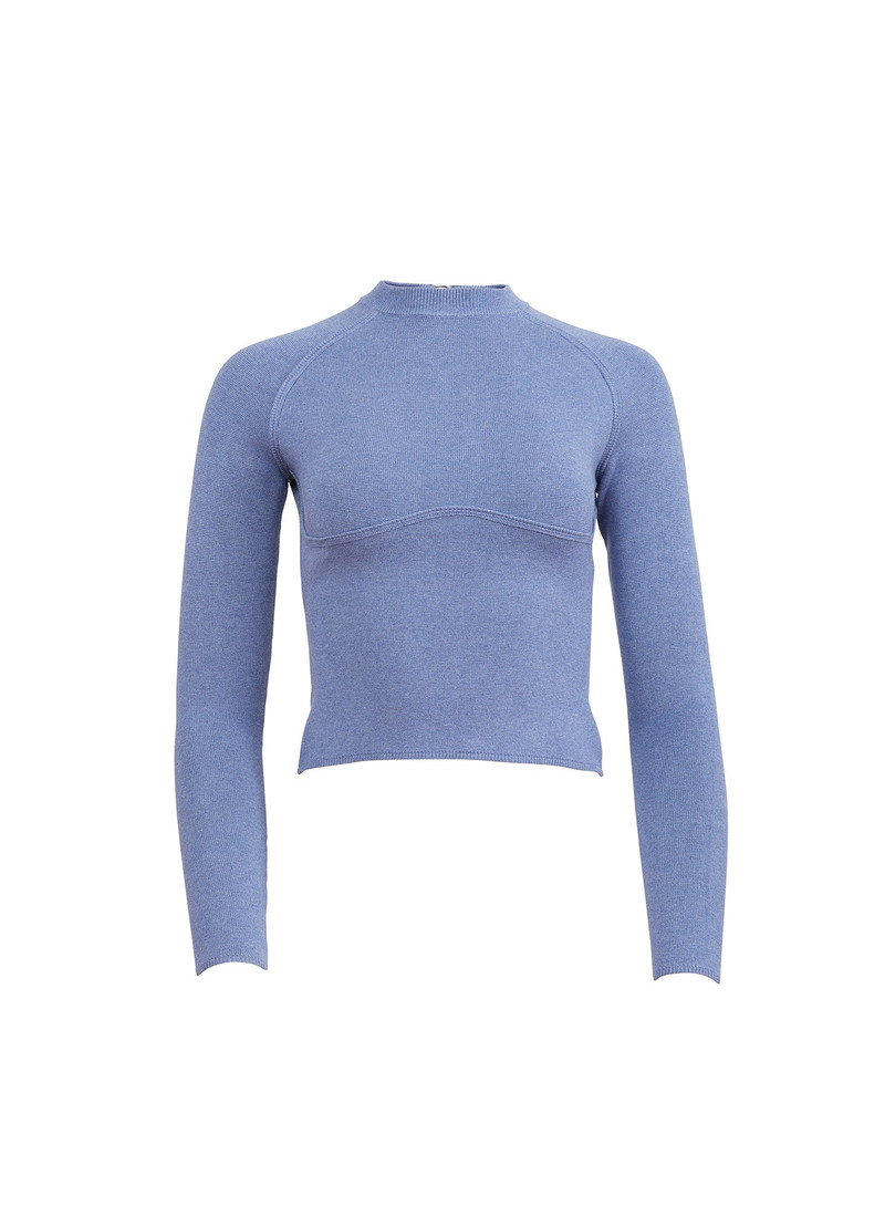 Knit Underbust Long Sleeve Top 1
