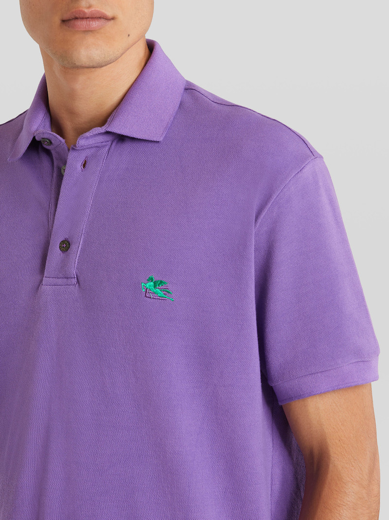 Etro PIQUET POLO SHIRT WITH EMBROIDERED PEGASO outlook