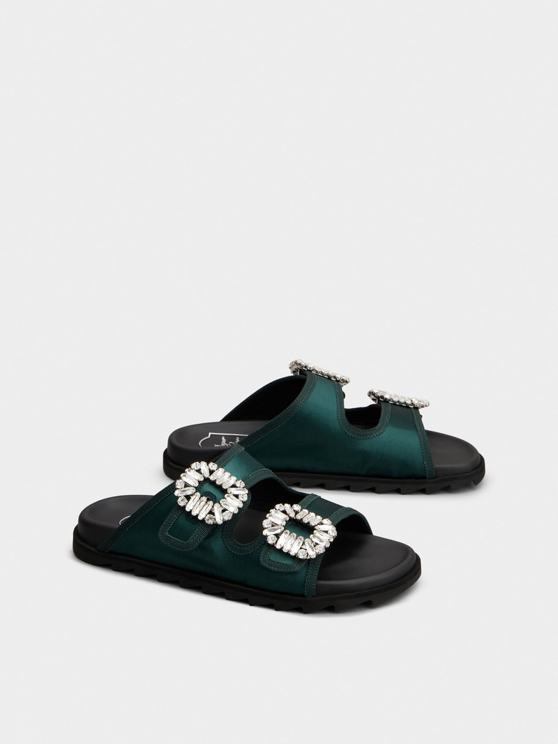 Roger Vivier Slidy Viv' Mules in satin outlook