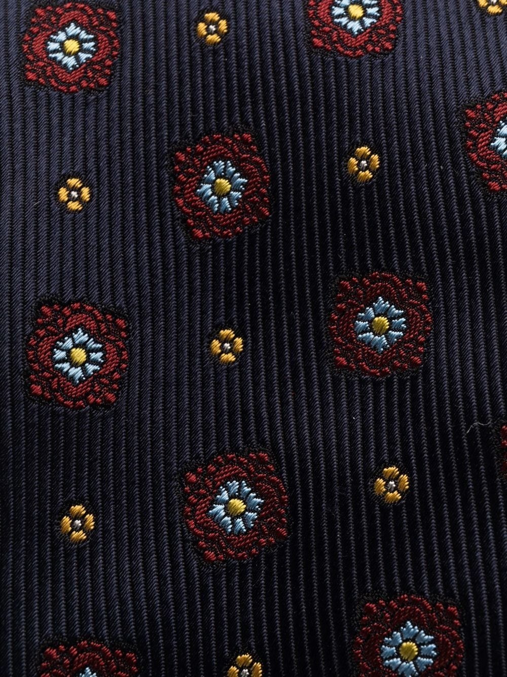 floral-print silk tie - 2