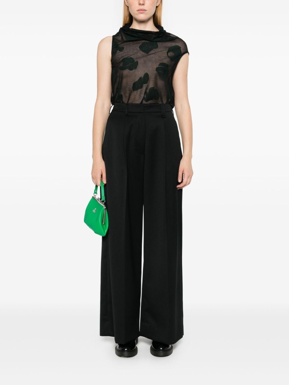 pleated wide-leg trousers - 2