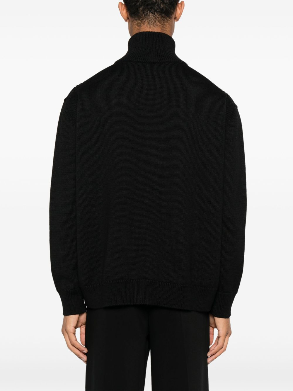 Jil Sander Men Wool Sweather With Zip Up Element - 5