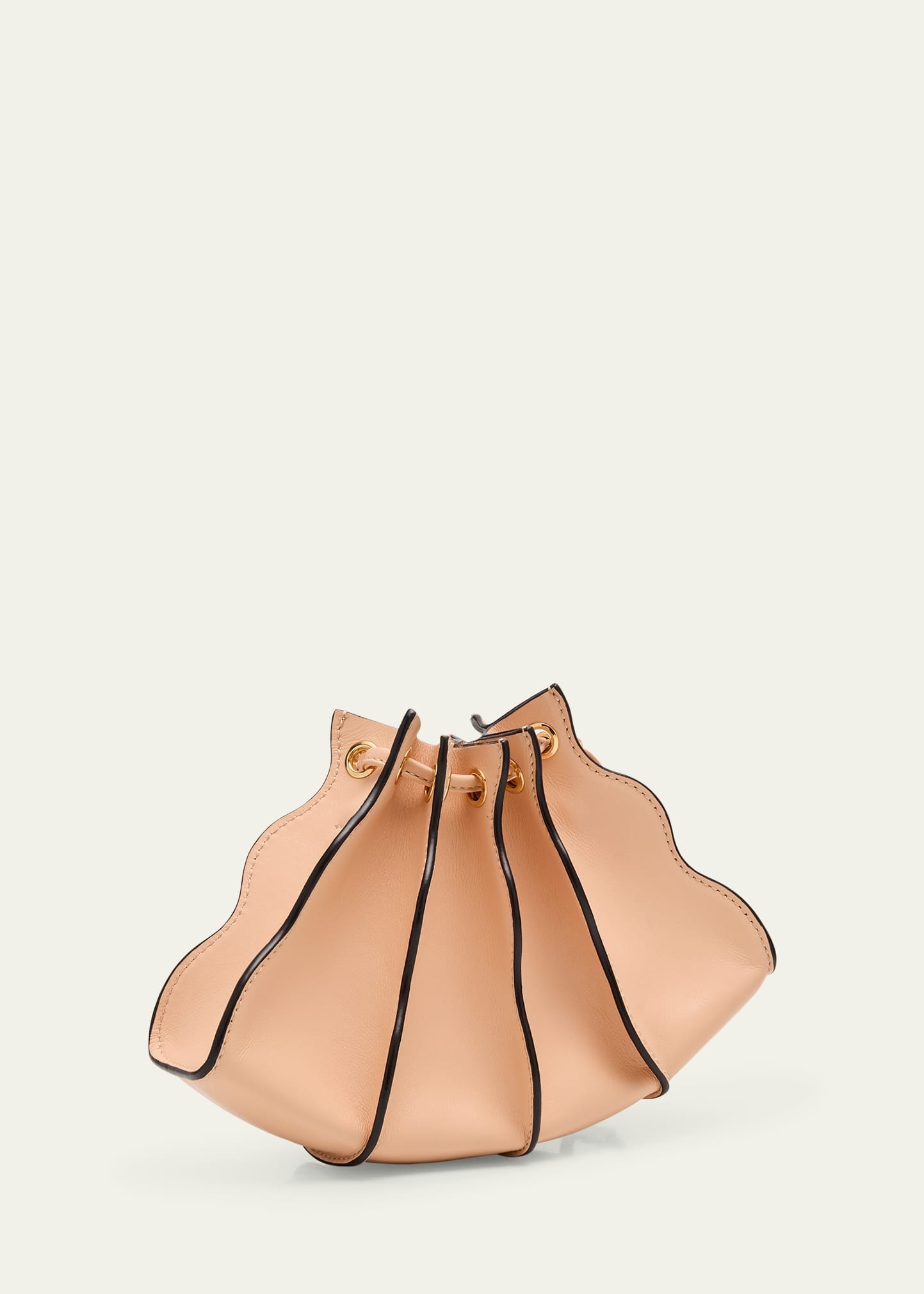 Adria Pleated Wave Leather Wristlet - 3