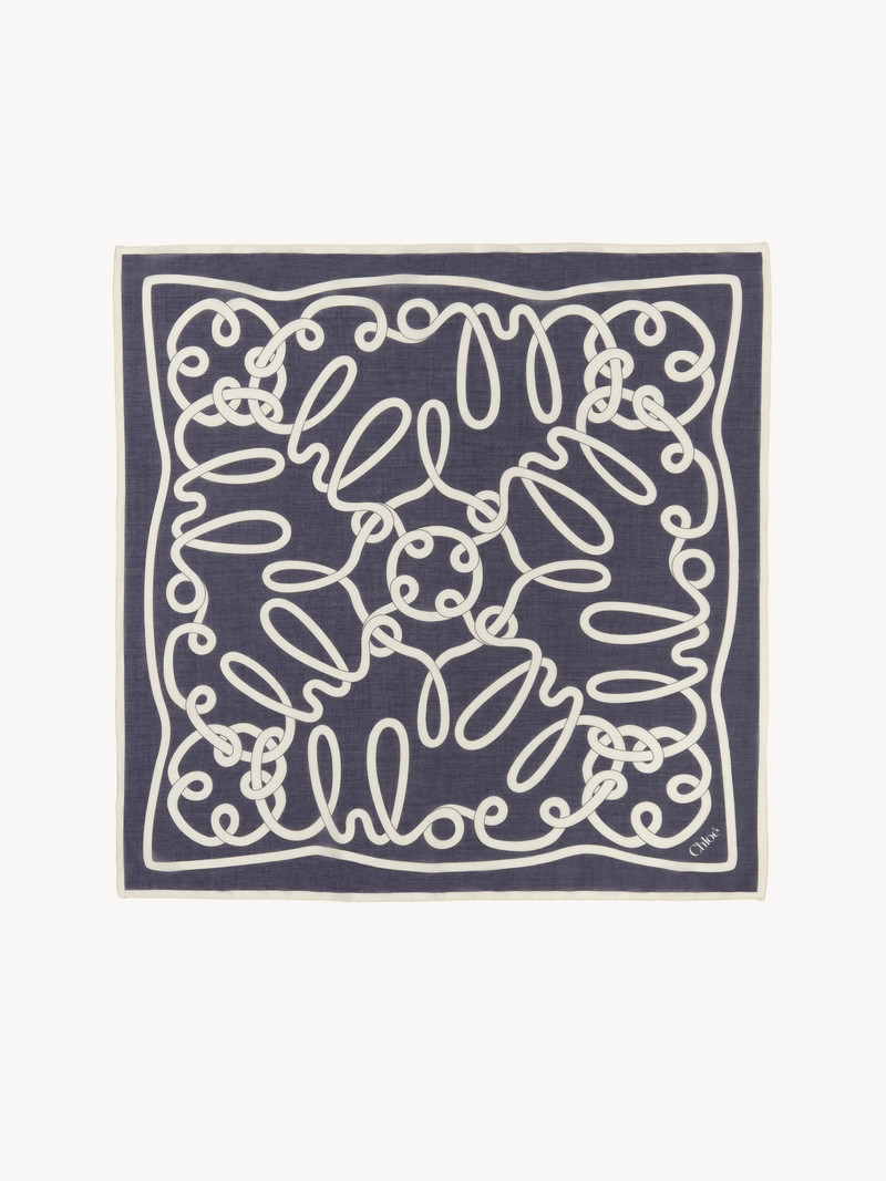 THE CHLOÉ ICONIC PRINT SCARF IN COTTON & SILK 1